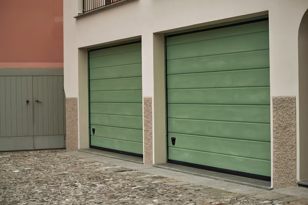 exterior view beautiful house with garage gate_782515 6386